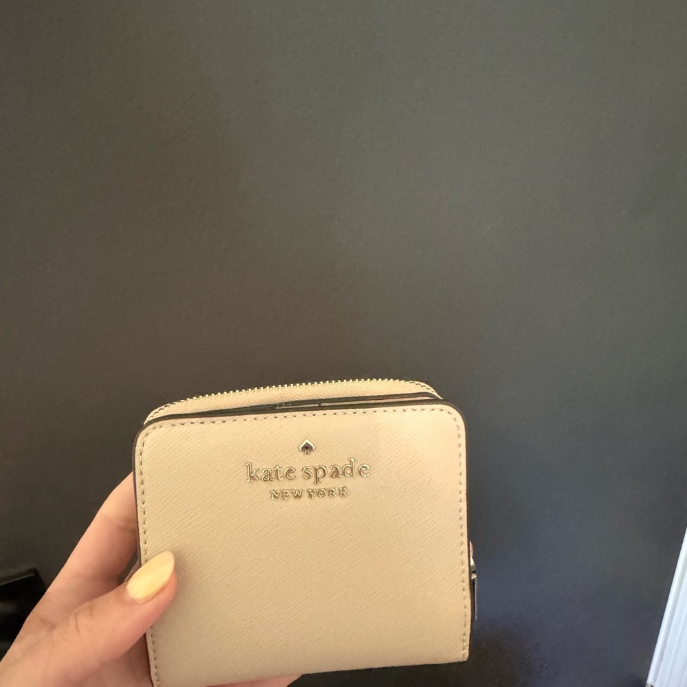 kate spade Cream Compact Zip Wallet